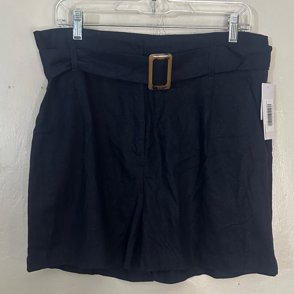 JustFab High Waist Black Shorts with Belt